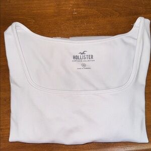 Hollister White Long Sleeve Square Neck Women's Top